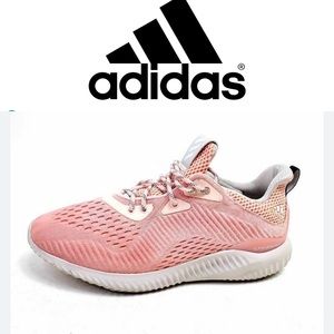 ADIDAS ALPHA BOUNCE PINK AND WHITE LACE UP SNEAKERS SIZE 10